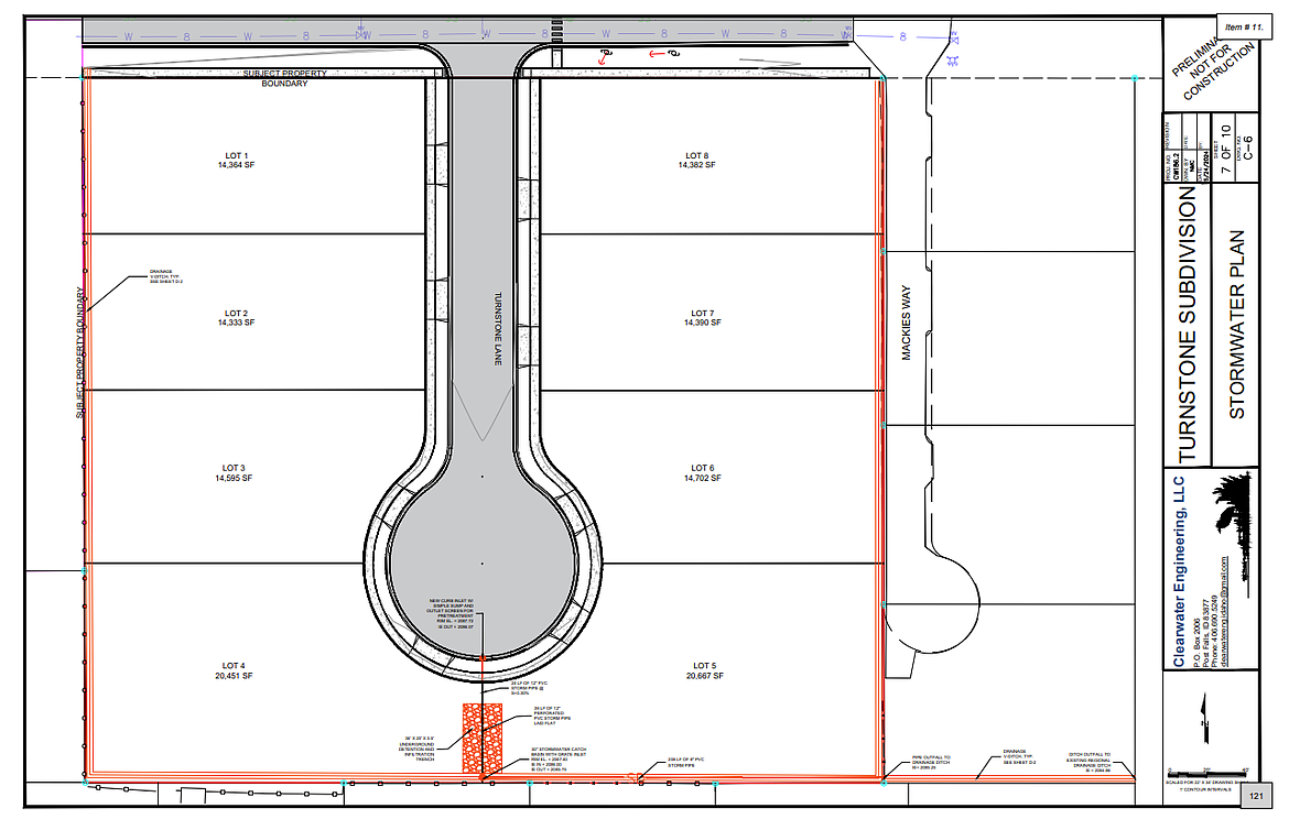 The Turnstone Subdivision will feature eight single-family residential lots accessed by a cul-del-sac from Ontario Street.