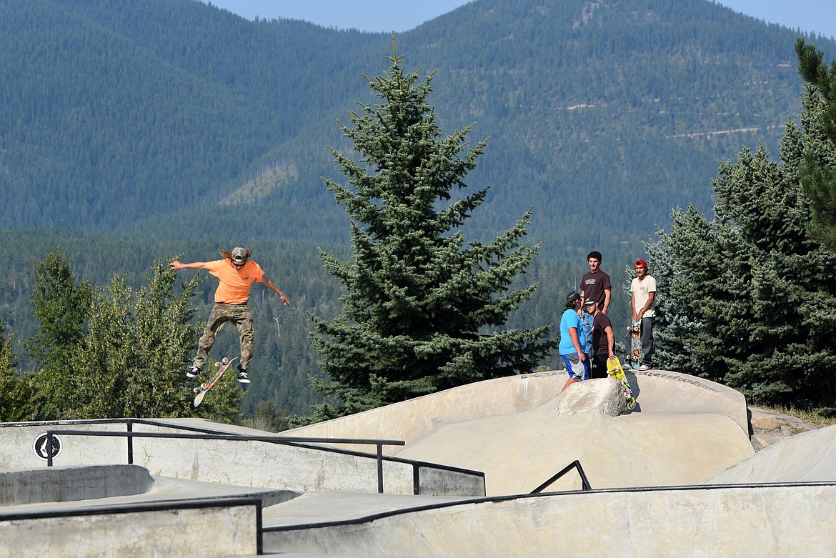 Tucker performs gnarly tricks at the 14th annual A-Rob Skate Jam Festival Saturday. (Kelsey Evans/Whitefish Pilot)