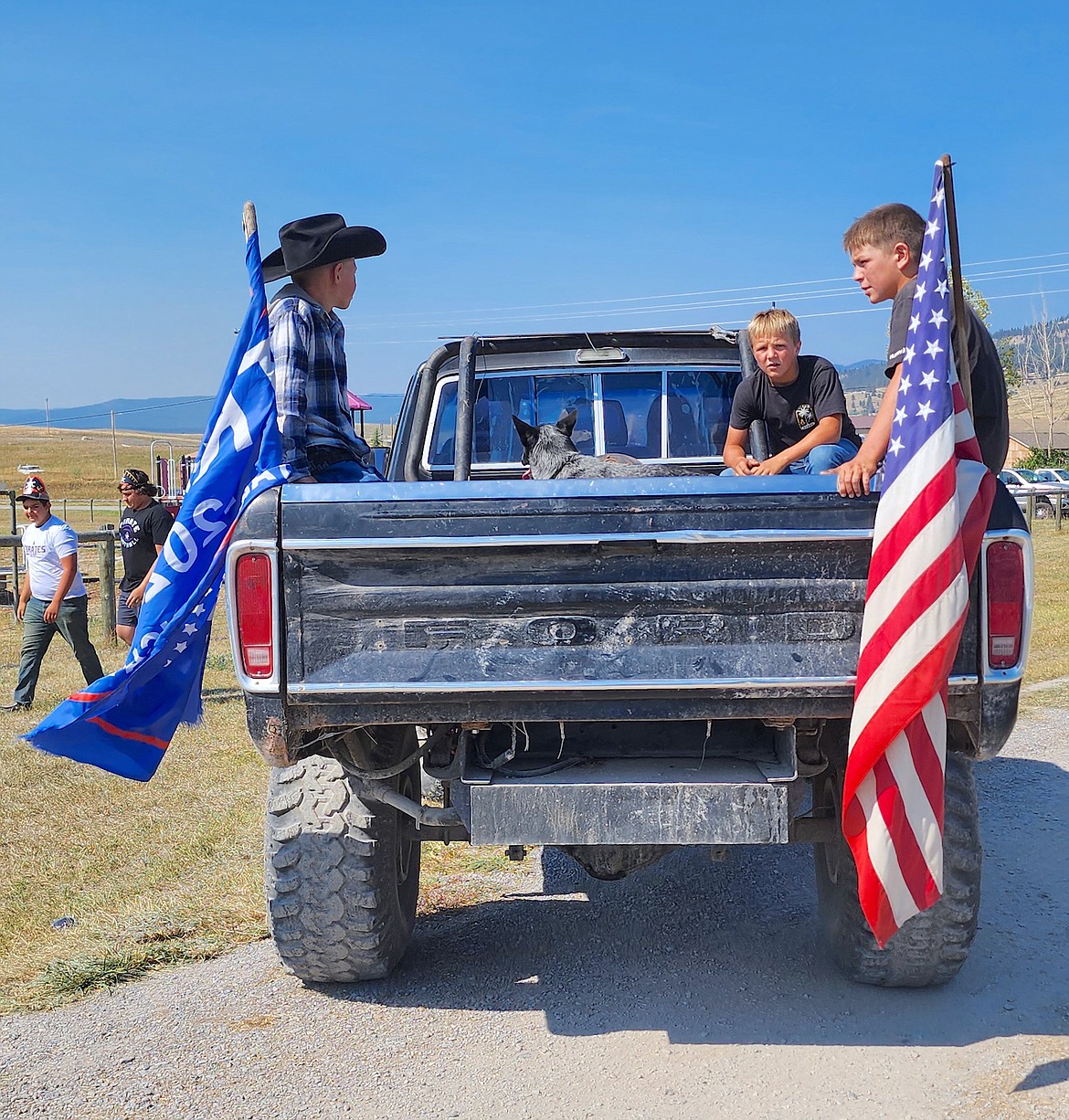 Boys await the launch of the annual Dayton Daze parade. (Berl Tiskus/Leader)