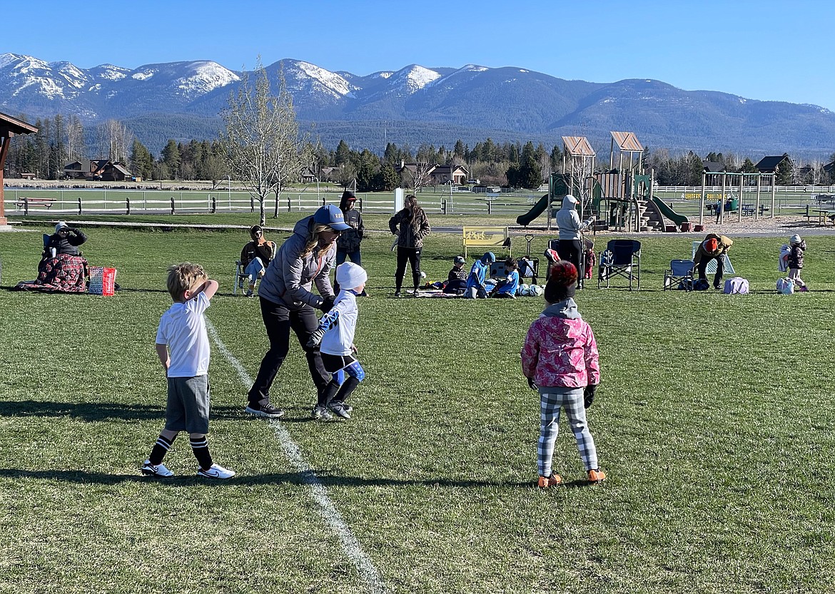 A youth soccer match takes place at Smith Fields in Whitefish in this 2023 photo. (Matt Baldwin/Daily Inter Lake)