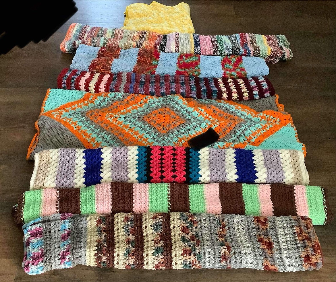 Blankets made by Crochet Connection for Hospice of North Idaho.