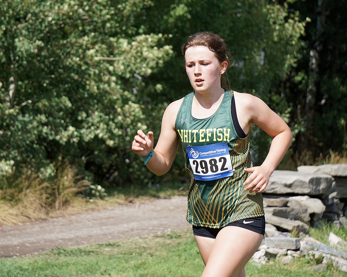 Sophomore Sierra Gibb cracks into the varsity top ten at the East Glacier golf course on Friday. (Matt Weller Photo)