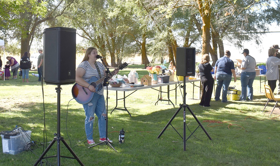 Whitley Rushton sings at the Hartline Community Days celebration at the town park.