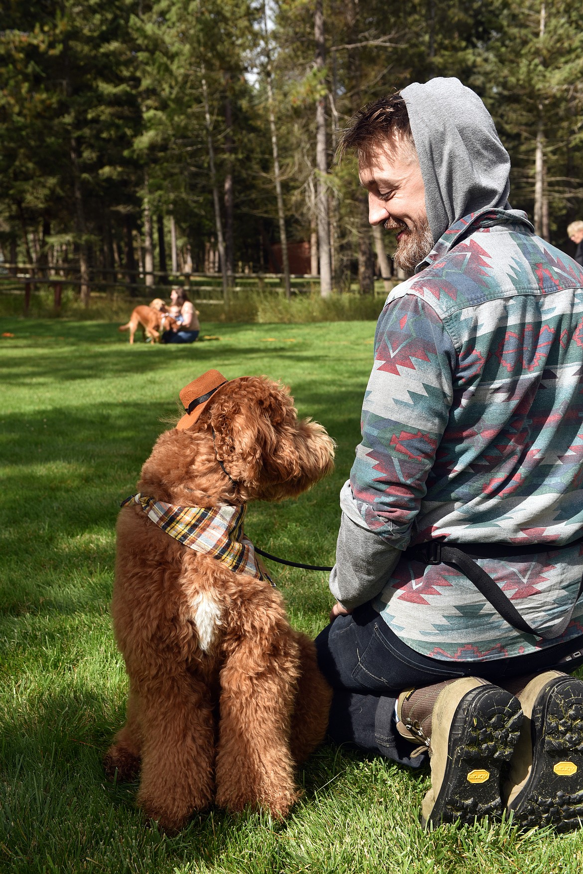 Georgie won best dressed at GoldenStock Montana. He's had his hat since he was a puppy. Georgie lives in Columbia Falls but is in Whitefish most days helping his owner out at Montana Shirt Co. (Kelsey Evans/Whitefish Pilot)