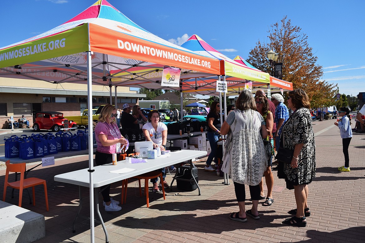 When attendees showed up, they were given a goodie bag with a glass, a badge and tasting tokens to explore and sample downtown Moses Lake.