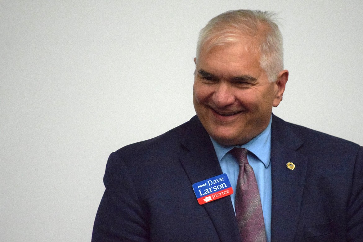 Dave Larson, a Washington Supreme Court candidate answers a question during a forum at Wahluke High School Sept. 12.