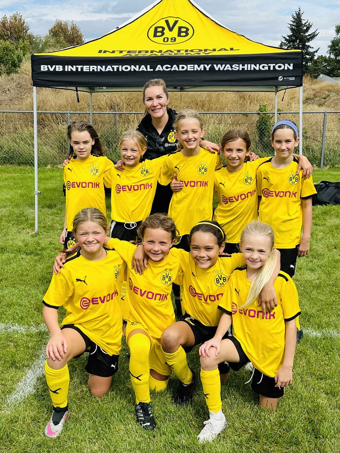 Courtesy photo
The BVBIA CDA girls U10 soccer team won 4-1 at home last weekend. In the front row from left are Adele Paine, Milena Tate, Finley Matheson and London Tierney; and back row from left, Delilah Morris, Memphis Tate, Lucille Thomas, Hadley Burton, Piper Raber and coach Amity Whittaker.