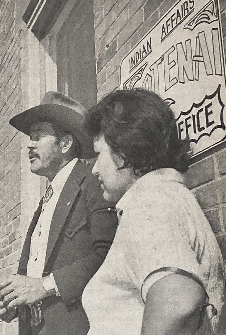 In September 1974, spokesman Doug Wheaton and Chairwoman Amy Trice, of the Kootenai Tribe, explain why the tribe declared war on the government.