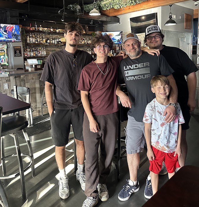 The Treehouse owner Adam Kammarcal with sons Aidan, Grayson and Hudson, and nephew Andrew.