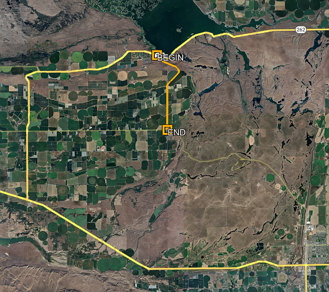 Construction is continuing on Road H Southeast south of MarDon Resort, highlighted in orange.