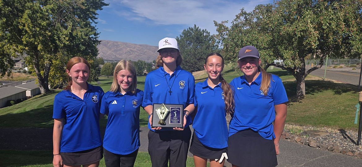 Courtesy photo
The Coeur d'Alene girls golf team claimed the team title at the Lewiston Invitational at Bryden Canyon Golf Course. From left are Mady Riley, Mack Kelly, Jossetta Williams, Brooklyn Leen and Ella Wilson.