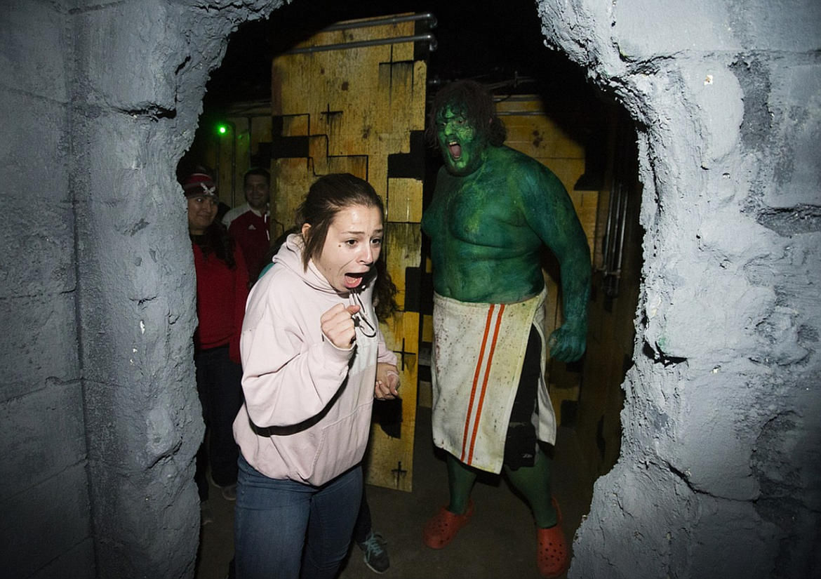 Saige Tolliver gets a scare in Scarywood's Planet Zombie in 2017. This year marks Scarywood's 15th season.