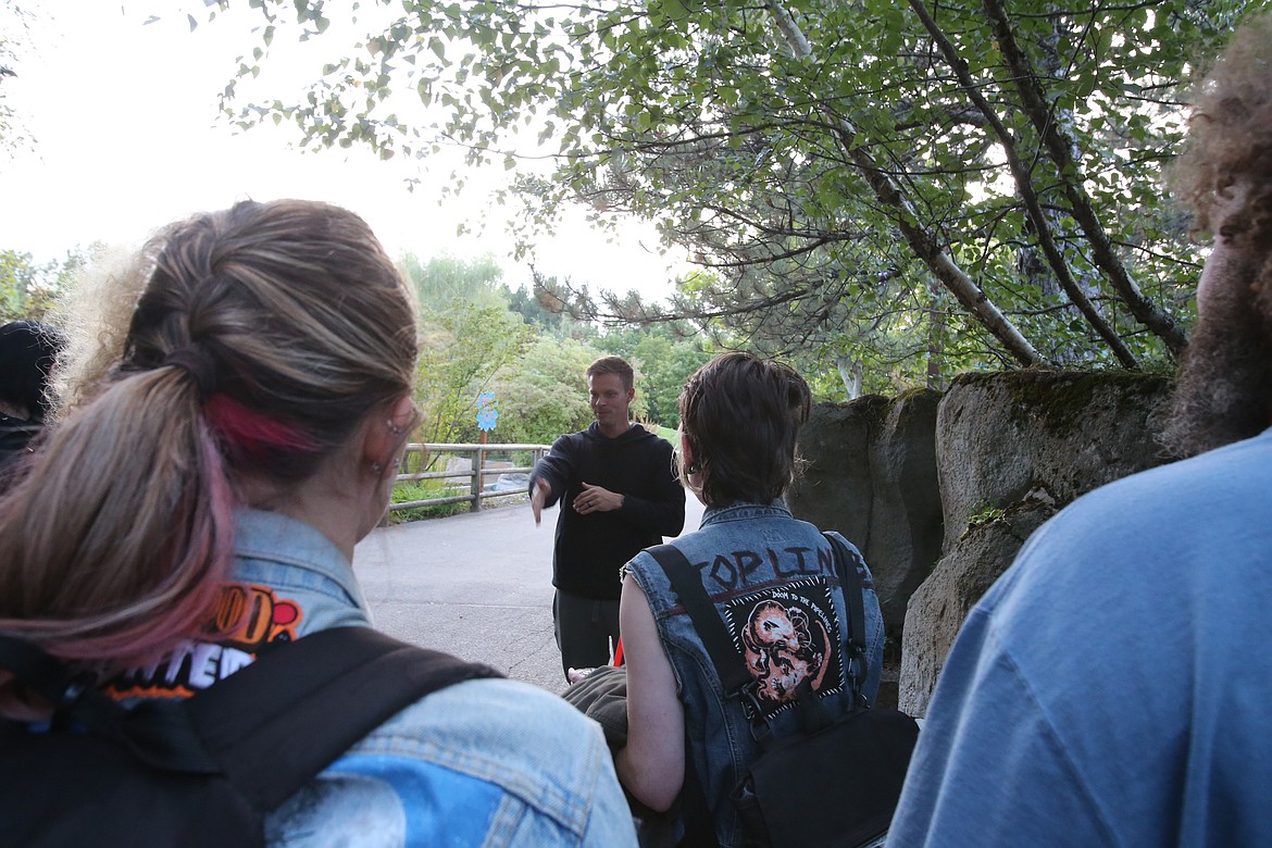 Silverwood Marketing and Entertainment Director Jordan Carter instructs this year's Scarywood actors on how to optimize their scares. Carter is also known to don a ghillie costume and pop out of dark corners to frighten Scarywood's thrill-seekers.