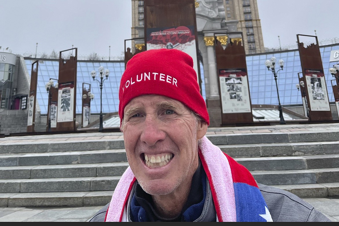 This photo provided by Hédi Aouidj shows Ryan Routh, a suspect in the apparent assassination attempt of Republican presidential nominee and former President Donald Trump, in Maidan, Ukraine on April 10, 2024. (Hédi Aouidj via AP)