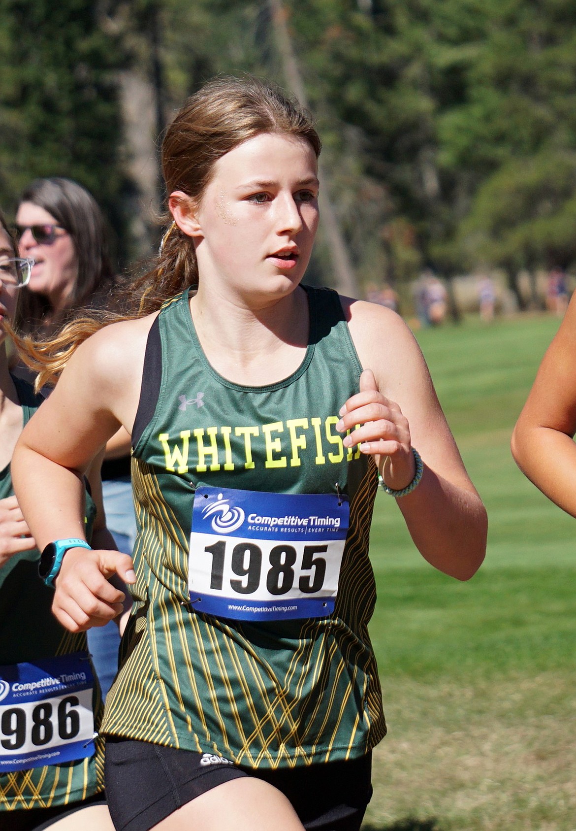 Junior Sierra Gibb during the women's varsity race on Saturday. (Matt Weller photo)