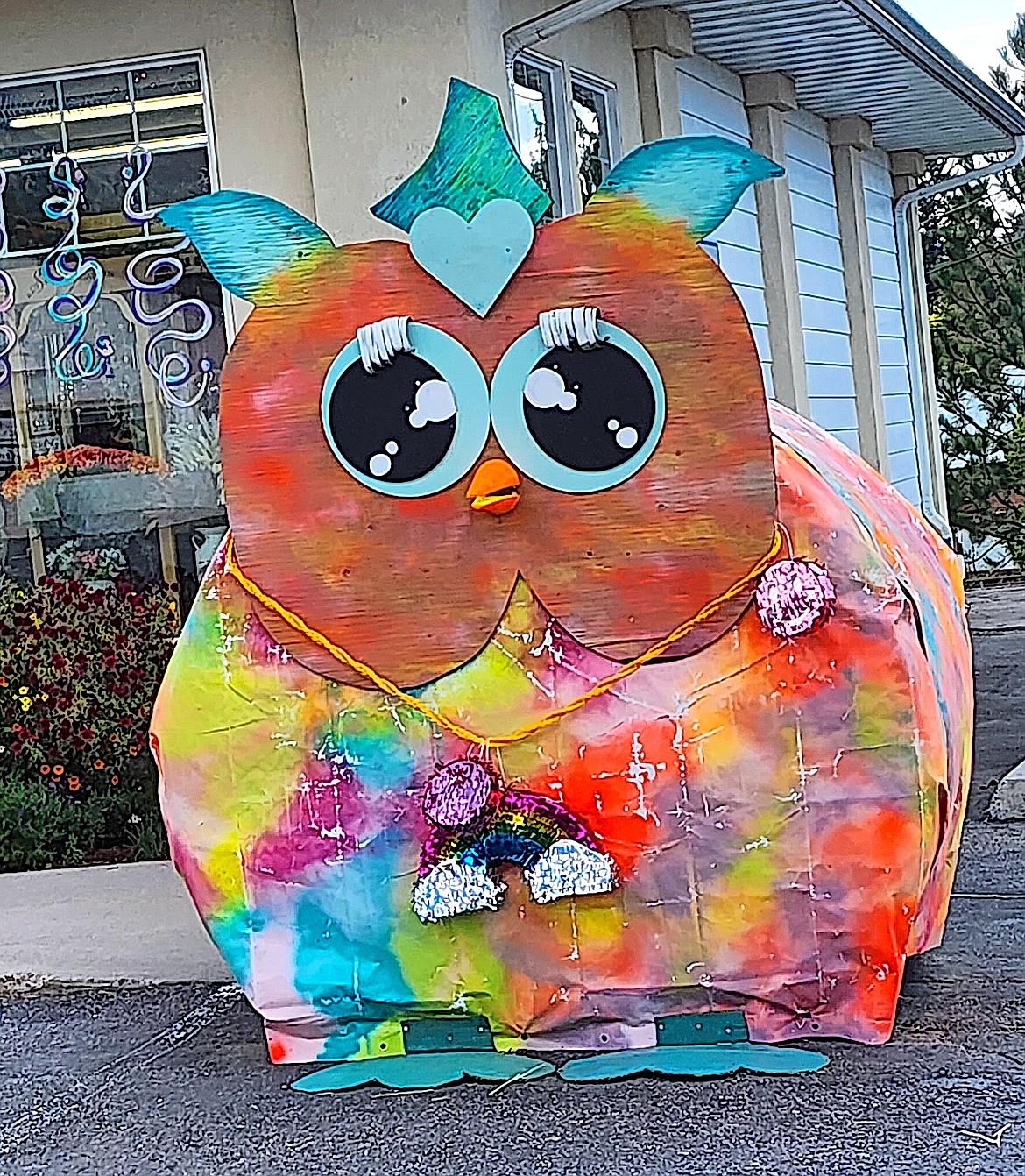 This colorful Furby is the Trail of Bales entry by Family Health Pharmacy and Gift Gallery in Ronan. (Berl Tiskus/Leader)