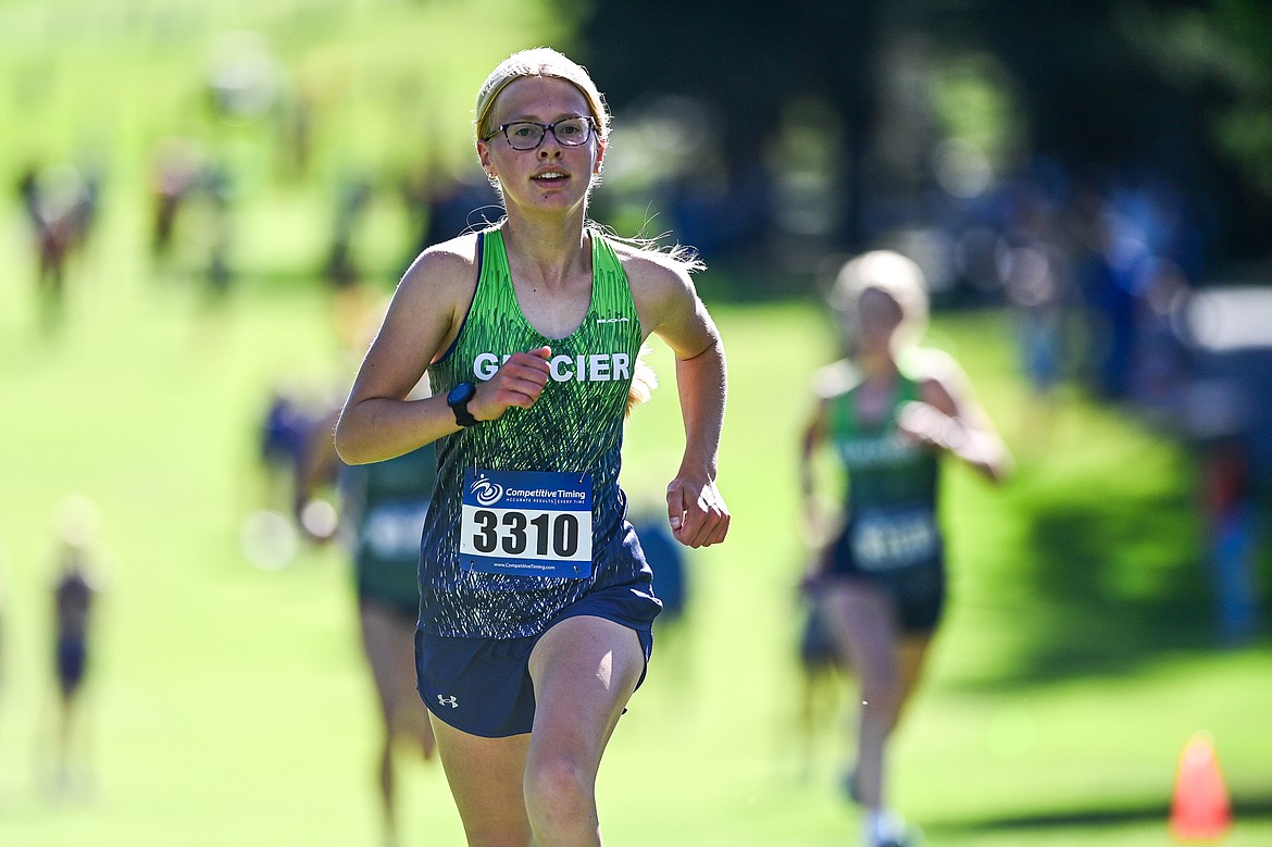 Glacier's Lauren Bissen runs in the Whitefish Invitational at Whitefish Lake Golf Club on Tuesday, Sept. 24. (Casey Kreider/Daily Inter Lake)