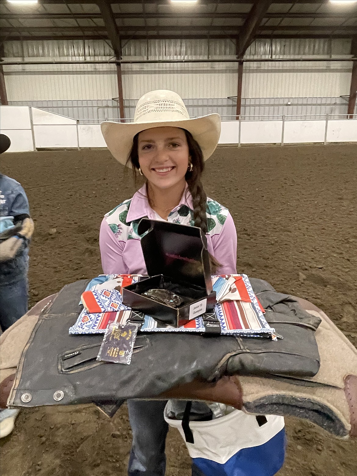 Courtesy photo
Lauren Rook, 16, of Hayden won the 2024 Junior Average winners at NWBHA Finals in Moses Lake this past weekend. She also placed seventh out of 493 runs in the open, which included many professional riders and NFR qualifiers.