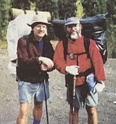 In 2001, Navy buddies Terry Smith, left, and David Lyon were hiking the Pacific Crest Trail when they heard bizarre news.