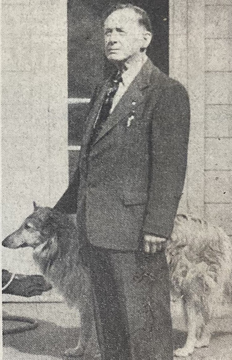 In 1949, former Sheriff A.P. Bailey was shown with his collie, Lass.