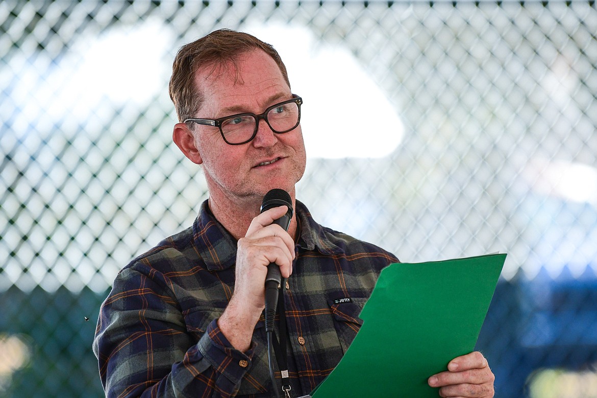 Executive director Chris Krager speaks at a groundbreaking ceremony for Samaritan House's expansion project on Thursday, Sept. 26. (Casey Kreider/Daily Inter Lake)