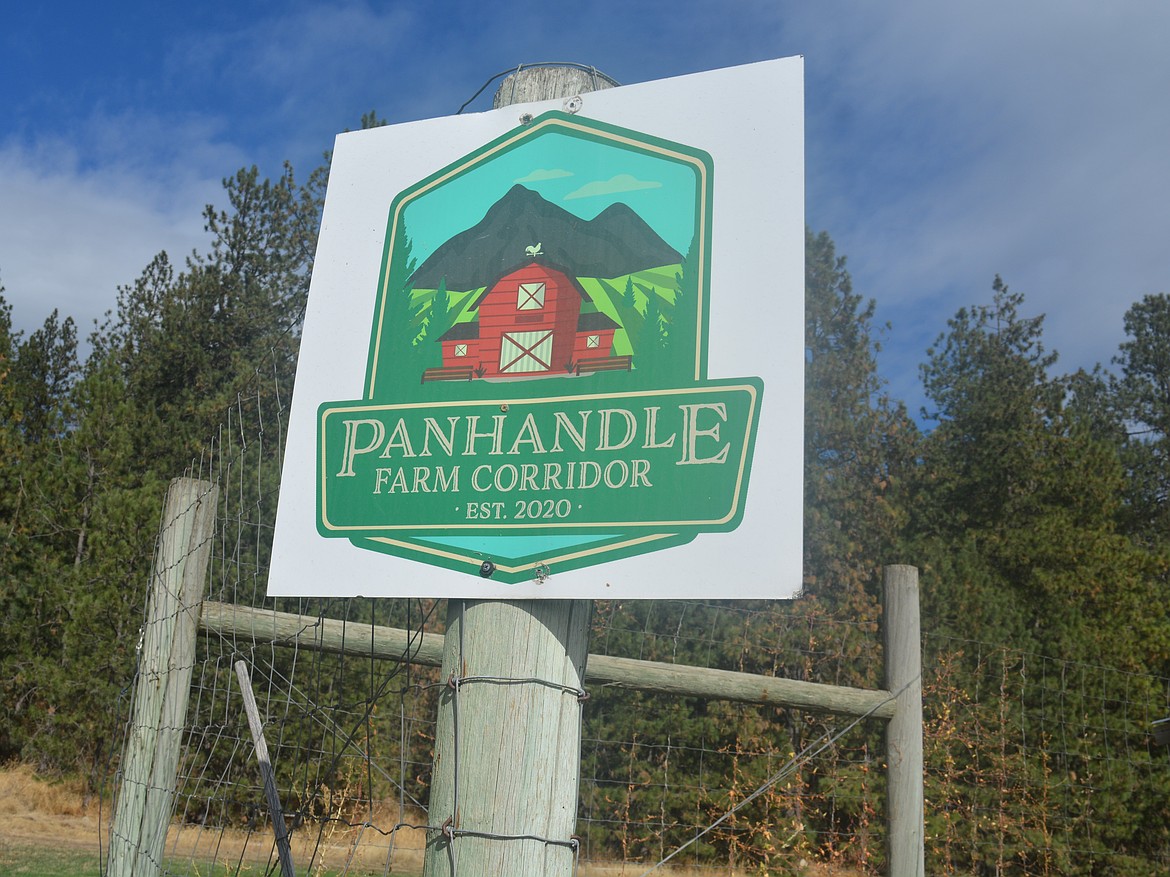 A sign for the Panhandle Farm Corridor on Red Canoe Farm. Mapping of the North Idaho farm stand began in 2020 to better connect residents to local agritourism.