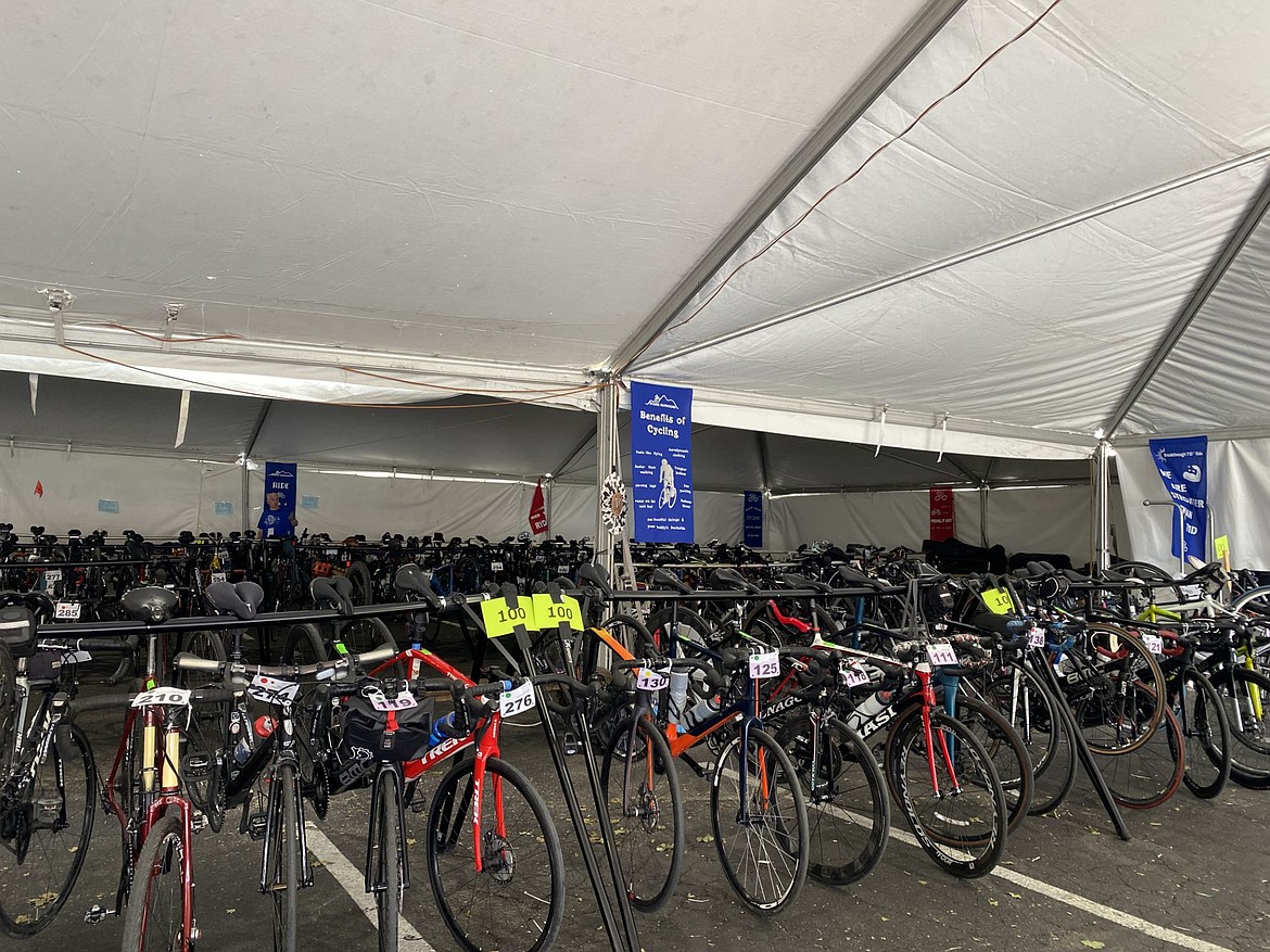 Hundreds of bikes have been housed at the Marina lot on Sherman Avenue ahead of Breakthrough T1D's Coeur d'Alene Ride to Cure.