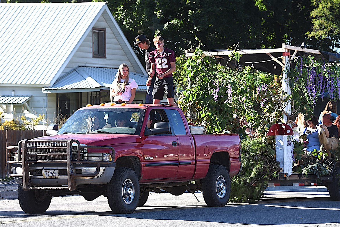 Troy students build floats for the homecoming parade Friday, Sept. 27, 2024. (Scott Shindledecker/The Western News)