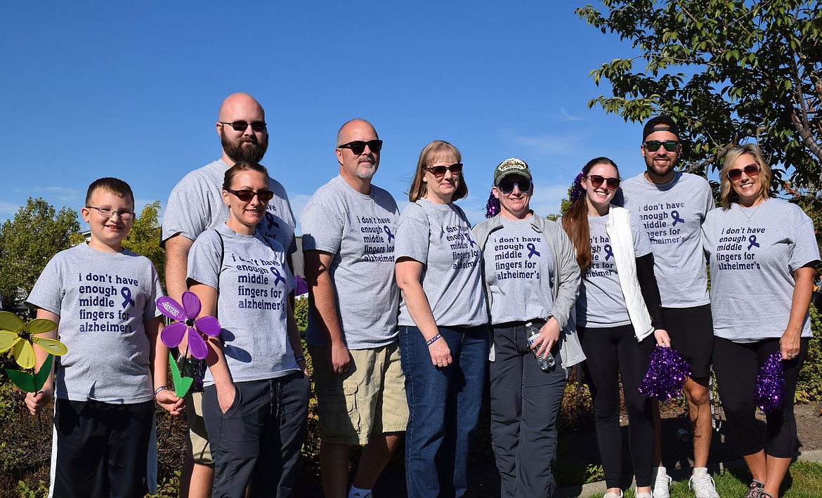 Many participating in Saturday's Walk to End Alzheimer's walked in teams, like Team Thulon Against Alzheimer's, pictured here.