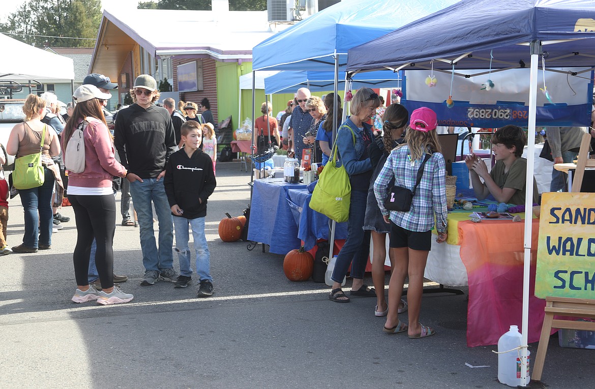 Area residents walk through Saturday's Neighborhood Fair at Winter Ridge Natural Foods.