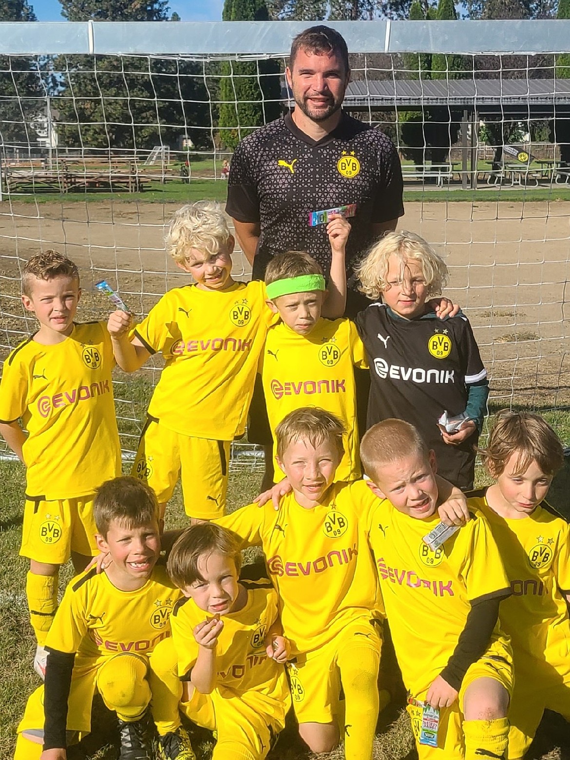 Courtesy photo
The BVBIA CDA boys U08 soccer team posted a 4-0 win over Spokane Shadow Jr B2017 on Saturday morning. In the front row from left are Jentzen Jelmberg, Cooper Lewis, Lukas Kuhn, Sawyer Capaul and Rockwell Millikan; back row from left, Rocco Paine, Ryker Bertek, Xander Werner and Boone Thomas; and rear, coach Ross Kuhn.