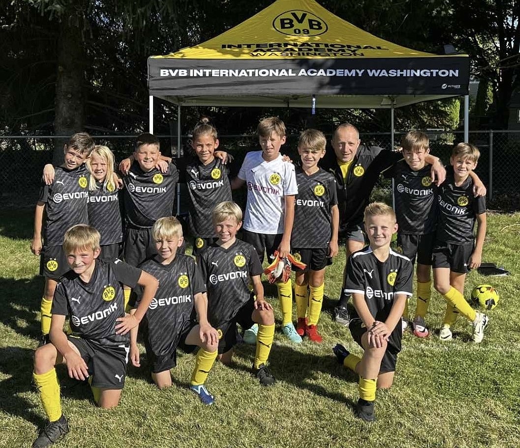 Courtesy photo
The BVBIA CDA boys U11 Black soccer team suffered a close loss against WE Surf SC B13 White Premier on Saturday morning. In the front row from left are Ezra Herzog, Isaac Estep, Carter Dance and Maverick Paine; and back row from left, Jack Harrison, Stein Berk, Rylan Nitti, Steele Steenstra, Davis Hartley, Luca Riley, coach Luka Gelbakhiani, Kash Tucker and Declan Cleave.