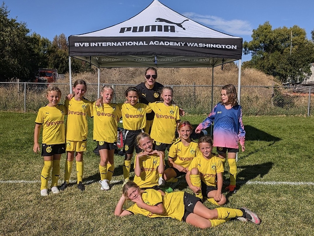 Courtesy photo
The BVBIA CDA girls U10 soccer team posted a 10-0 win Saturday afternoon at its home field. In the front row from left are Adelle Paine, Lucille Thomas, Hadley Burton, Milena Tate and Delila Morris; and back row from left, Charlie Perez, Piper Raber, Memphis Tate, Finley Matheson, London Tierney and coach Amity Whittaker.