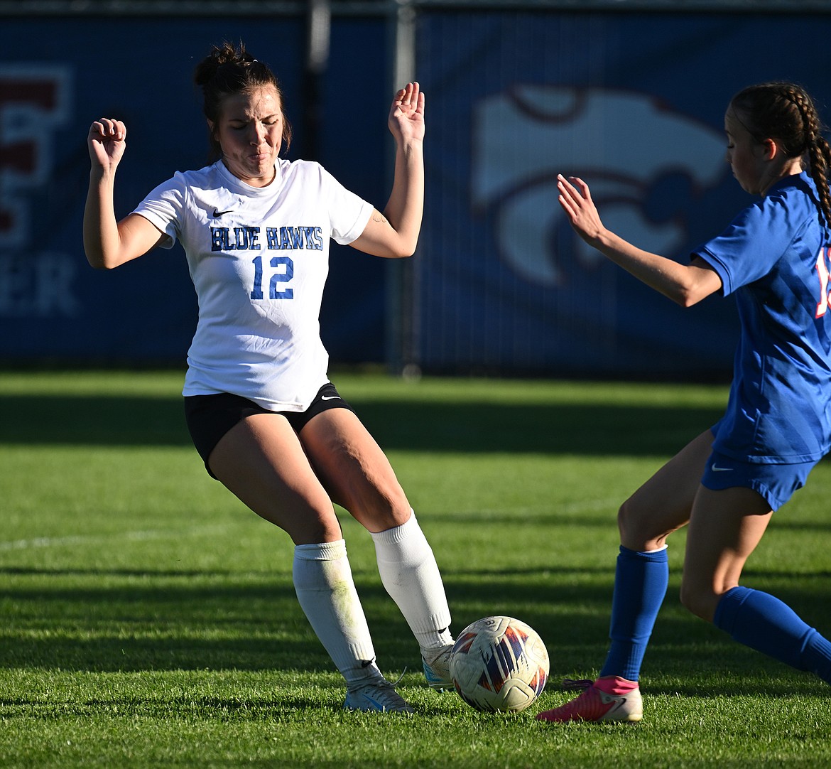 The Thompson Falls coop soccer team battles with Columbia Falls High School. (Chris Peterson/Hungry Horse News)