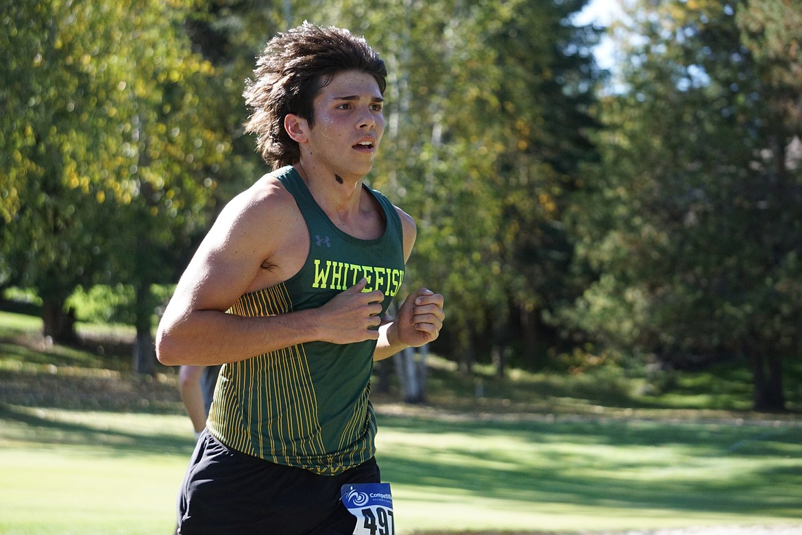 Junior Logan Hyland competes for the Bulldogs at their home meet on Tuesday. (Matt Weller photo)