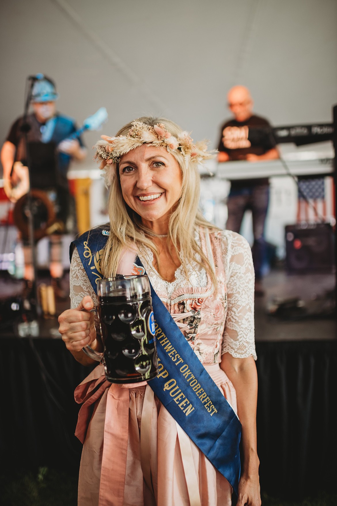 Hop Queen Lauren Walton at Oktoberfest in Depot Park. (Whitefish Chamber of Commerce photo)