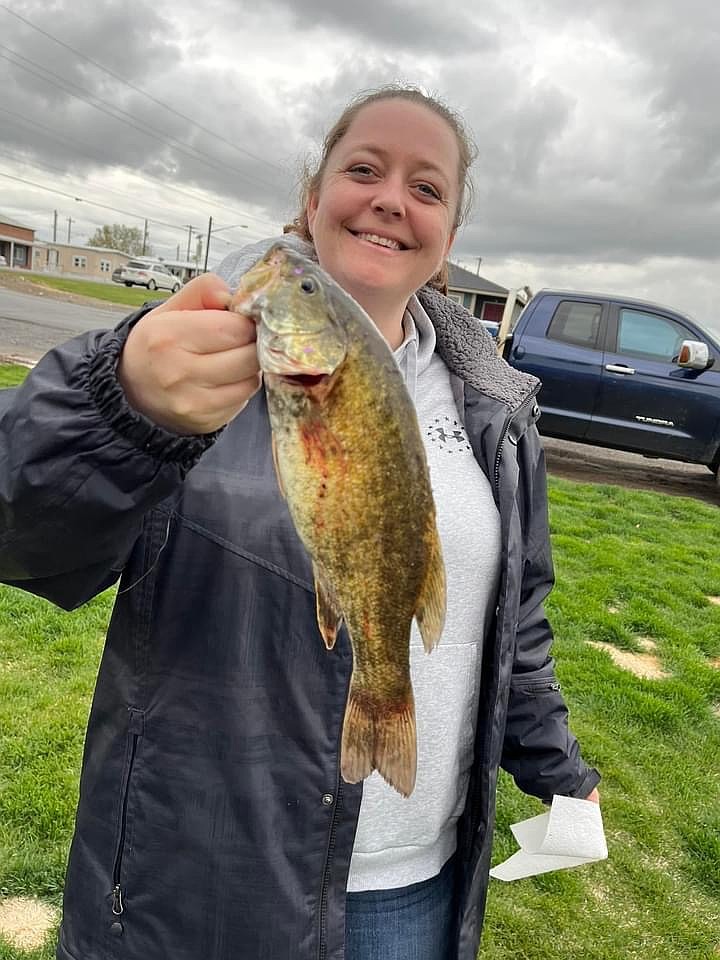 Amy Bargelt is often out helping others, but when she takes time for herself, she enjoys fishing. She "believes I caught that baby out of Banks Lake” she said, regarding the bass pictured above.