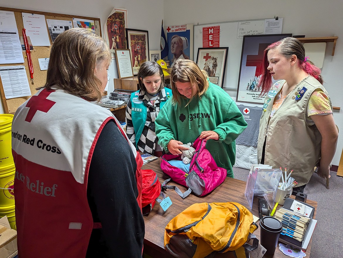 Girl Scouts from Troop 3385 created care kits for children that were donated to the Kalispell Red Cross. (Courtesy photo)