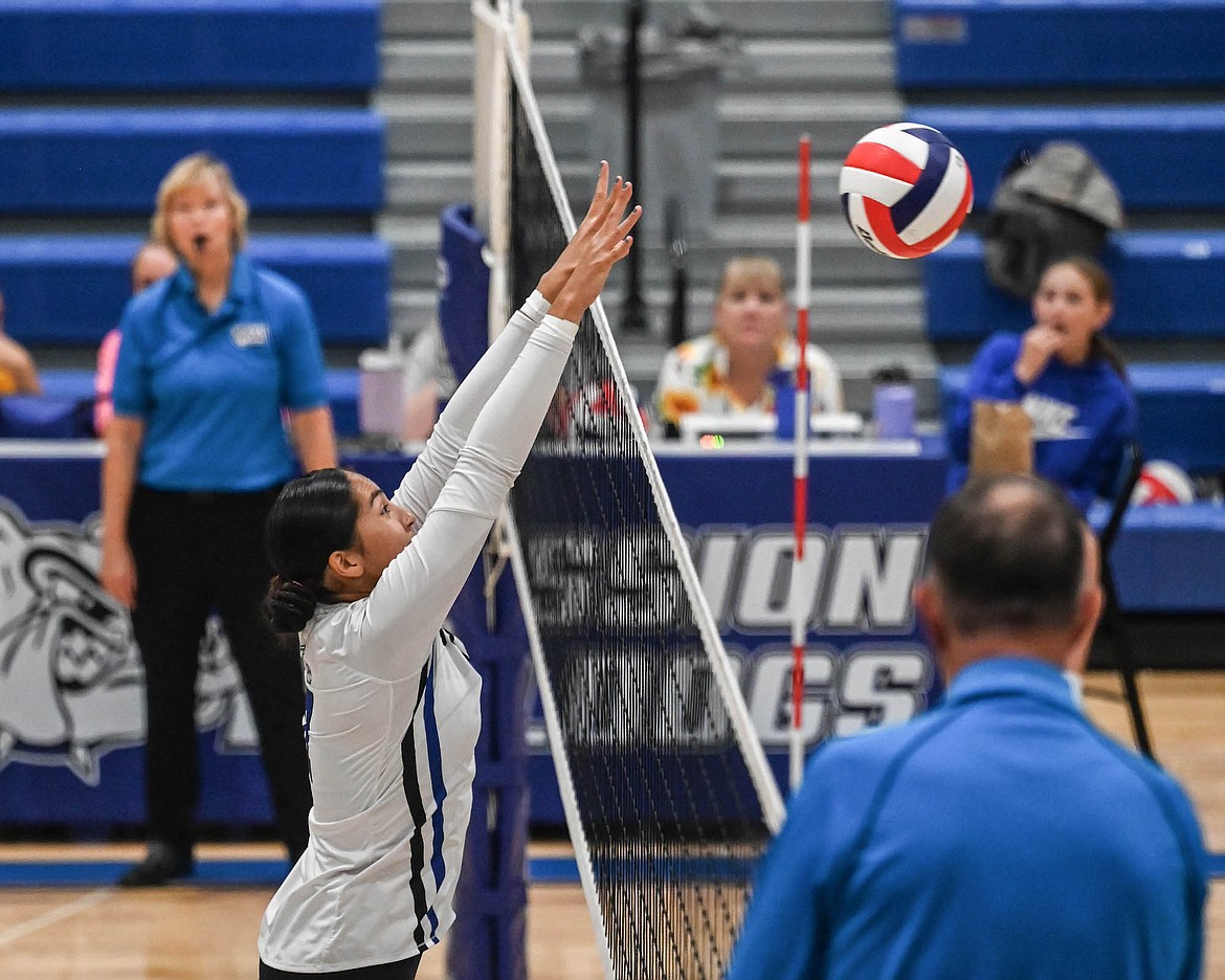 Mission's Cora Matt had 12 kills and notched three aces during last week's volleyball match against Superior. (Christa Umphrey photo)