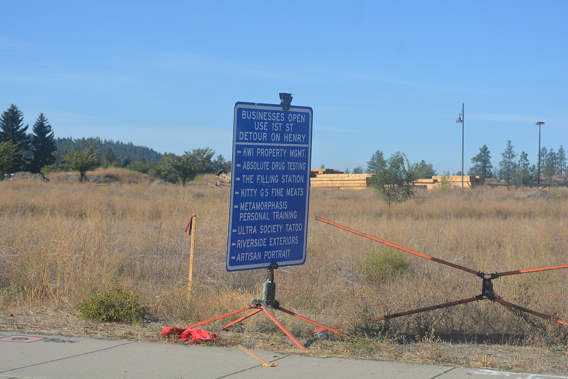 After business owners raised concerns about customers accessing their storefronts during the Spokane Street roadwork project, the city of Post Falls added signage to better funnel traffic to the parking lot.