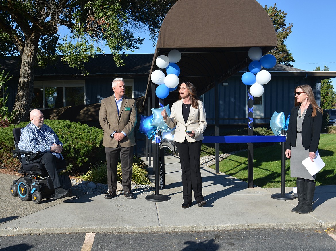 Sylvia Proud, HR director for Kootenai County, introduces County Commissioners Bill Brooks, Bruce Mattare and Leslie Duncan.