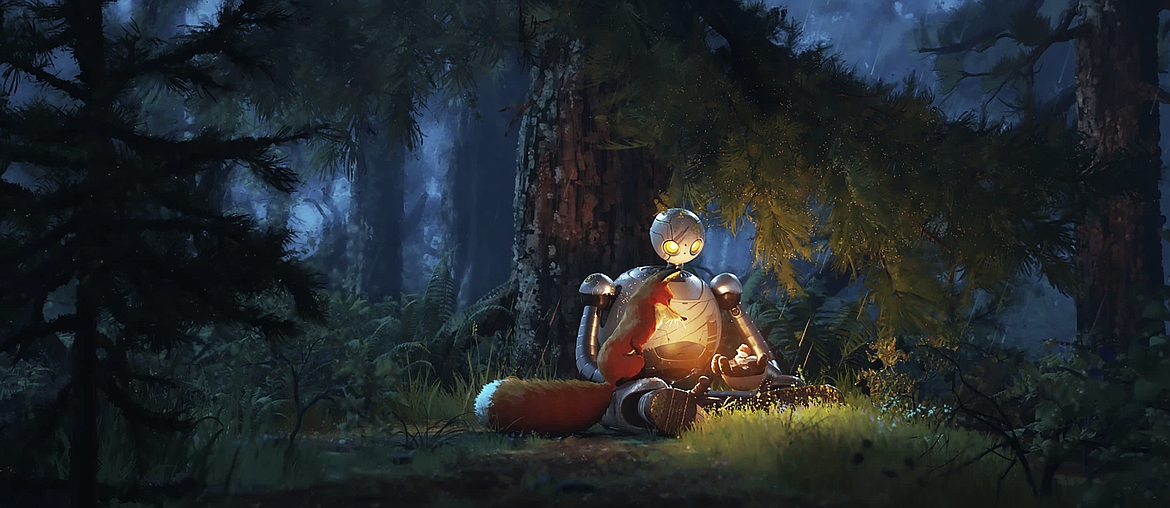 This image released by Universal Pictures shows a scene from DreamWorks Animation's "Wild Robot."