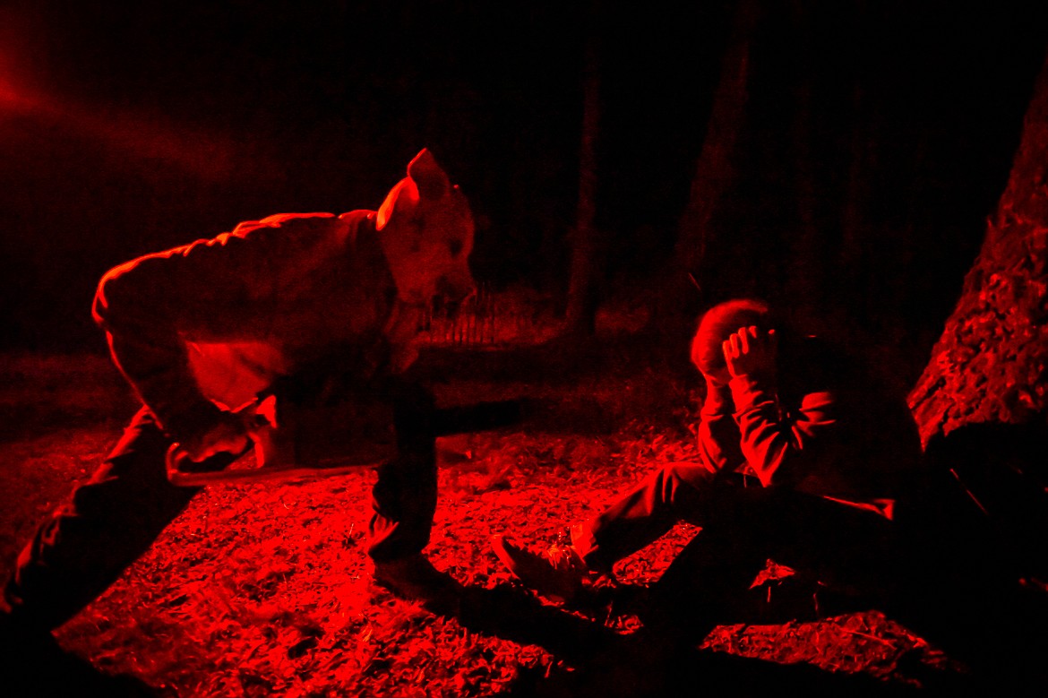 A scene from the Glacier Gallows Halloween experience at Glacier Ziplines on Wednesday, Oct. 2. (Casey Kreider/Daily Inter Lake)