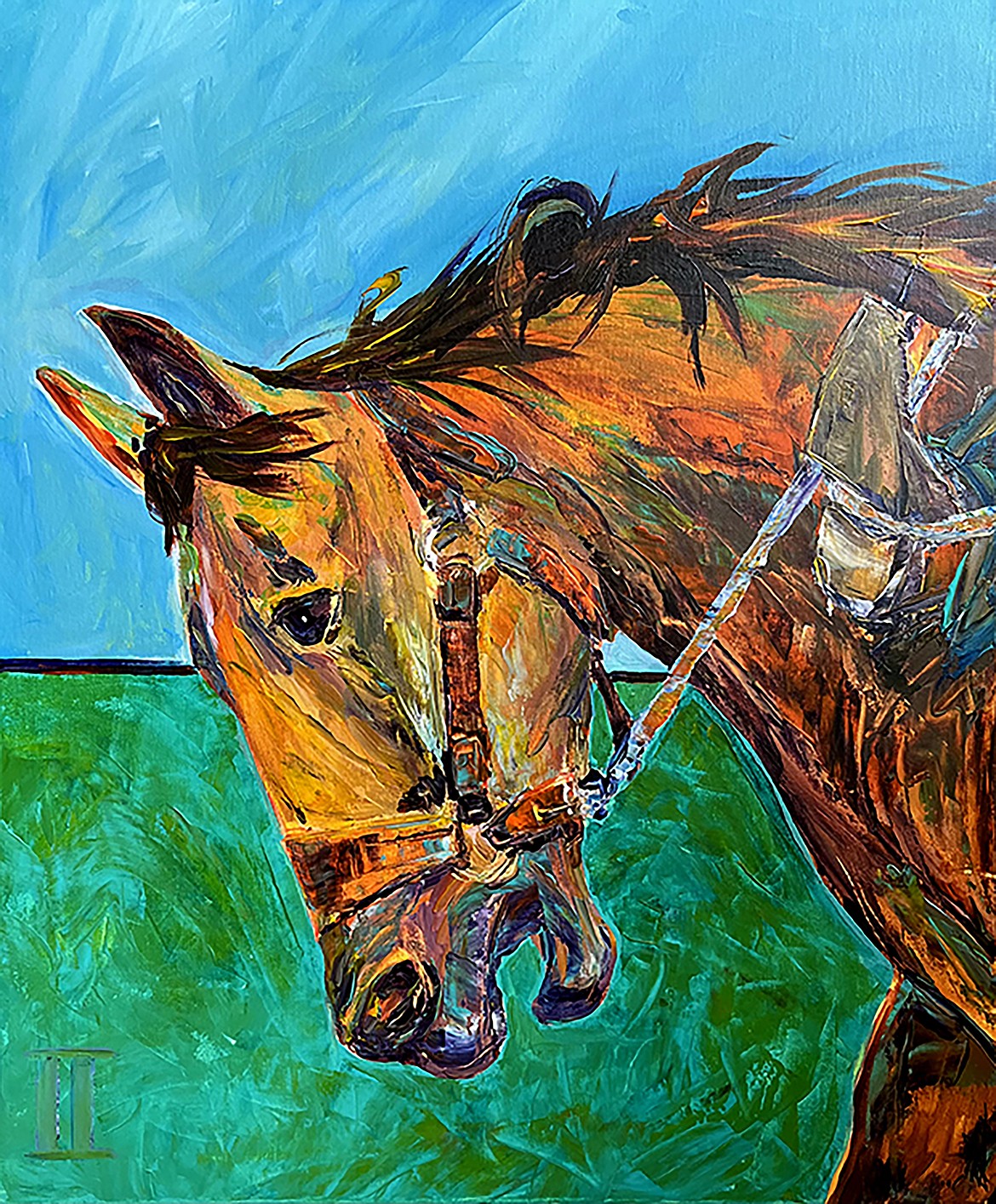 "Cheyenne II", one of the works included in the Pend Oreille Arts Council's "Western Wanderings," an exhibit by Chico Sundown, also known as Brett Rennison.