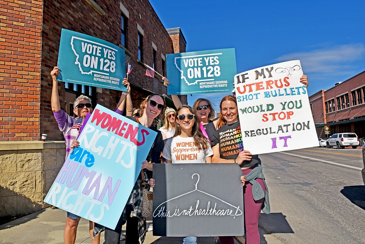 Hundreds gather in Whitefish to support a pro-choice, pro-life rally on Sunday, Oct. 6. (Kelsey Evans/Whitefish Pilot)