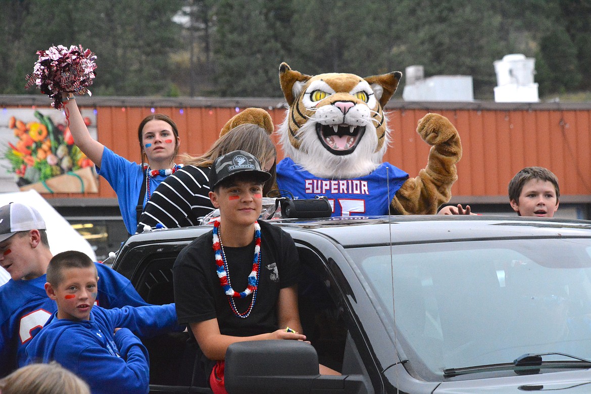 Boris the Bobcat mascot helped intimidate the Victor Pirates for Superiors homecoming on Friday October 4. (Mineral Independent/Amy Quinlivan)