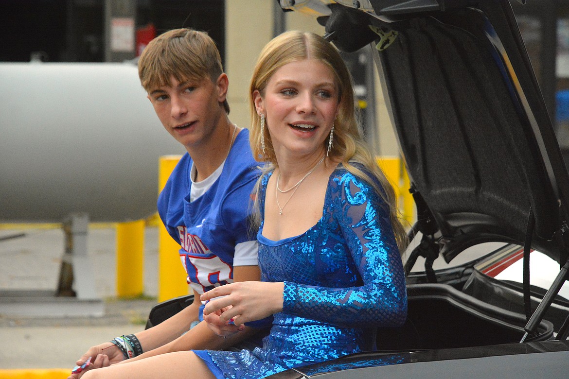 Juniors Phin Cataldo and Maggie Haworth both dazzle in Bobcat blue.  (Mineral Independent/Amy Quinlivan)