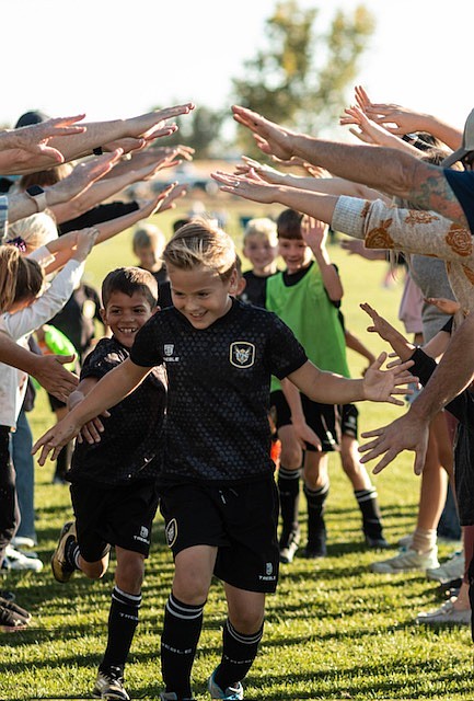 Photo by RUSTAM ABDURAHMANOV
On Sunday afternoon the Sting 2016 boys Black soccer team beat the Spokane Shadow 2016 North LaBelle 5-3 at the Spokane Shadow Polo Fields in Airway Heights. Sting Black goals were scored by Emmett Cowan (4), Oliver Lundy (19), Jaden Abdurahmanov (23), Leo Leferink (5) and Lincoln Triebwasser (28). Pictured from front to back are Sting Black players Lincoln Triebwasser, Kellen McLemore, Peter Ward and Wesson Malmstadt.