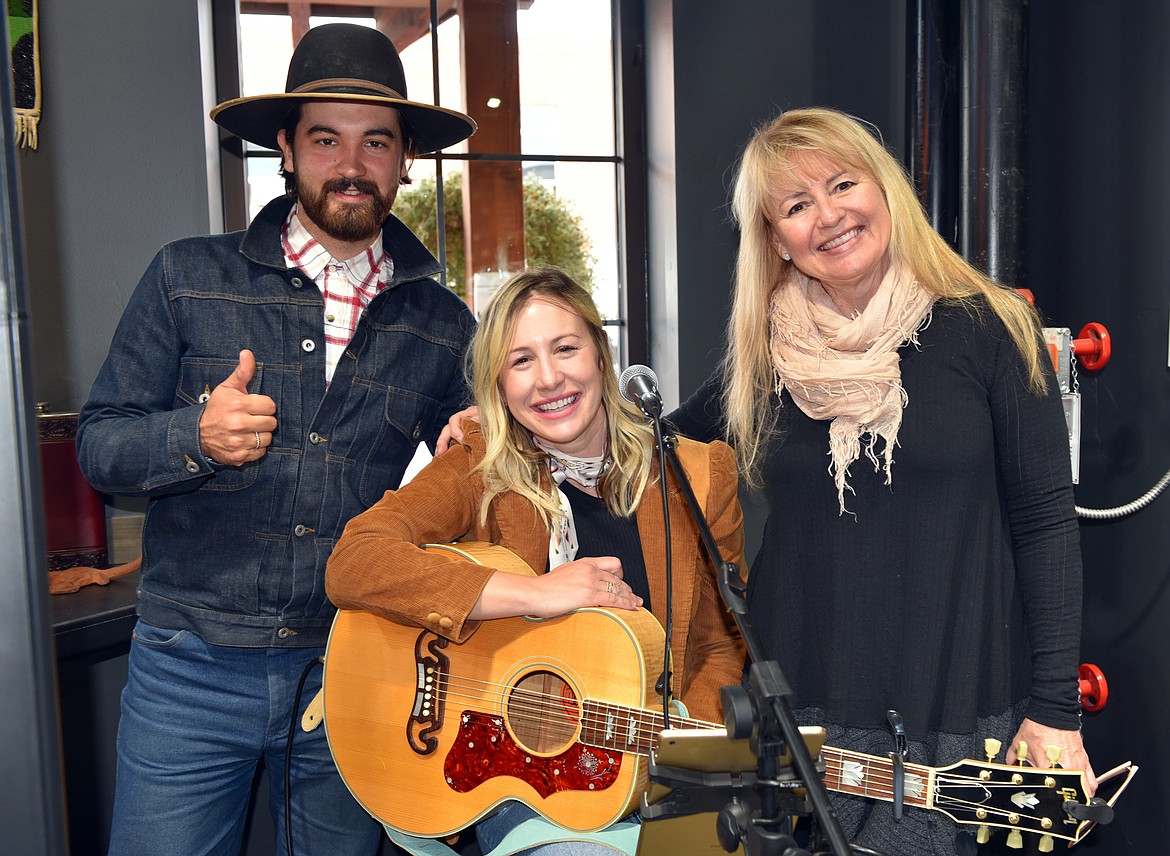 Performer Sterling Drake, Jo Smith and Cari Klepper give a preview of the music to come with performances at Kemo Sabe in Whitefish on Friday, Oct. 4. (Kelsey Evans/Whitefish Pilot)