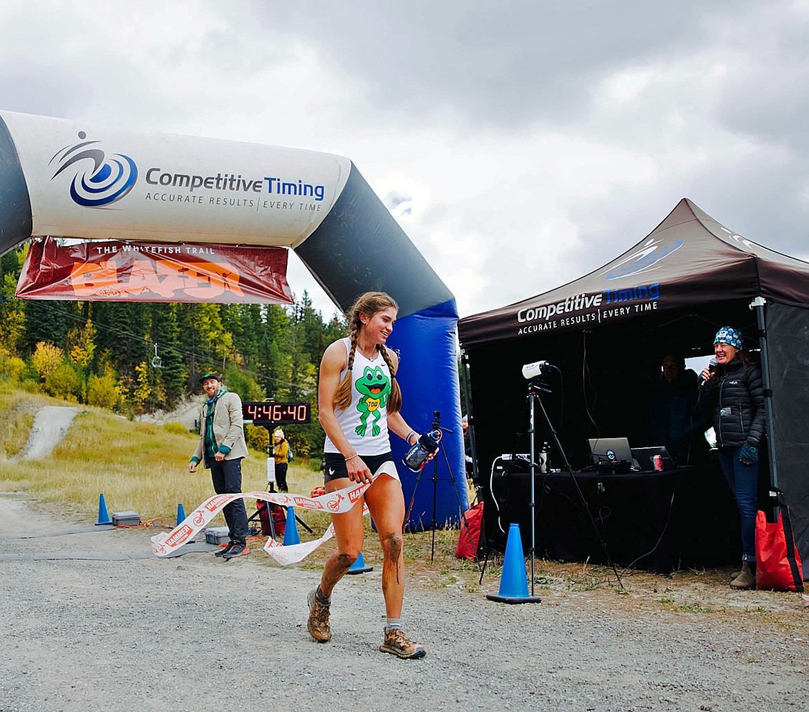 Renae Parker of Clancy, Montana, finished in second place overall in the 50K and won the women's division in 4:46:37. (Photo provided)